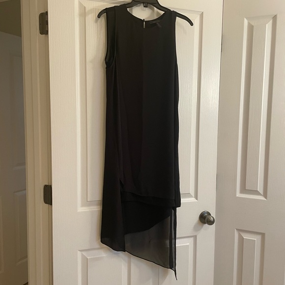 BCBG Asymmetrical High Low Chiffon Layered in Dress Black - Picture 6 of 11